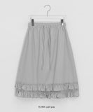 Enfu Banding Frill Tiered Midi Skirt