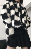 Alice Chess Fur Jacket