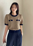 Demont Color Matching Tweed Puff Knit
