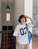Tomt Number Printing Over Short Sleeve Tee