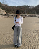 Sarah Washing Grey Wide Pants