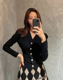 Velia V-Neck Cubic Cardigan