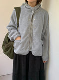 Dond Button Collar Fleece Jumper Jacket