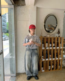 Hennata Collar Stripe Over Short Sleeve Tee