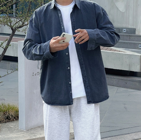 【MODERNIF】Genta Pigment Overfit Shirt modernif (モダンイフ) - ジェンタピグメントオーバーフィット