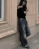 D’lzu One Shoulder Off Ribbon Boucle Knit