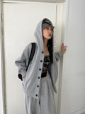 BUTTON OVERSIZED HOODIE ZIP-UP