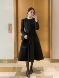 Abode No Collar Puff Flare Long Coat