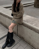Eoseun Denim Wash Mini Skirt