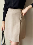 Audrey Jacquard Button Wrap Skirt Pants