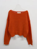 Alpaca Wool Boat Neck Crop Knit