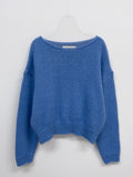 Alpaca Wool Boat Neck Crop Knit