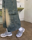 Gus Denim Cargo Bermuda Pants