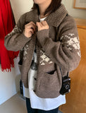 Accu Nordic Wool Mix Color Cardigan