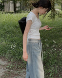 Slew Ribbon Back Silt Strap Short Sleeve T-Shirt