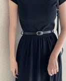 Shua Back Button Repeat Flare Knit One Piece (Belt set)