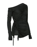 Handmade Twisted One-Shoulder Long Sleeve