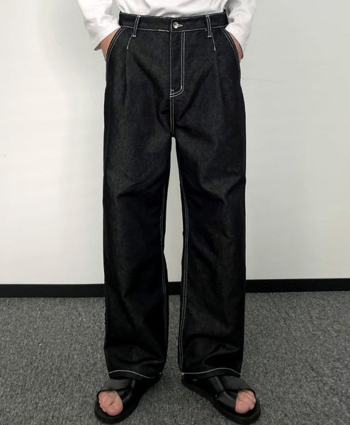 【COSYHARU】Roll Up Down Wide Denim Pants Regular Ver COSYHARU (コシハル) - ロールアップダウンワイドデニムパンツ