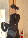 Abode No Collar Puff Flare Long Coat