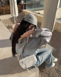 Muka nylon crop hood windbreaker