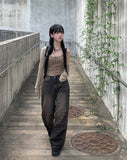 Hako Sand Washing Pintuck Wide Pants
