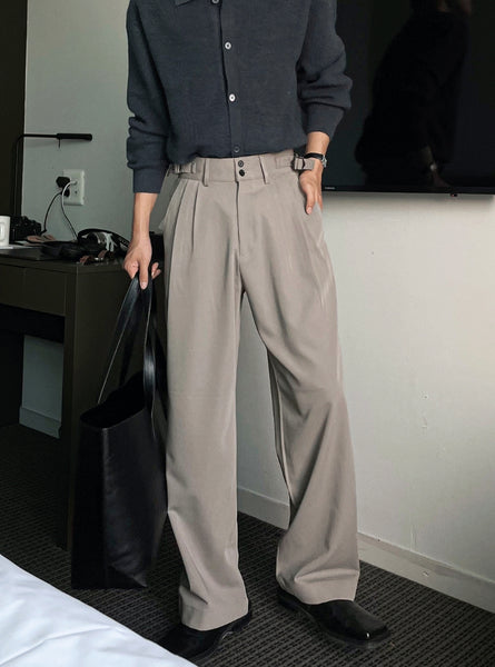 【COSYHARU】Beige Gray & Black Pine Bizo Wide Slacks 0009_5353a67b-7f17-41c1-b1b6-