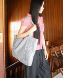 Yuan Frill Square Big Shoulder Bag