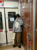 Femo back banding brushed cotton wide pants