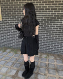 Sammy golden pleated mini skirt