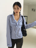 Afton Geek Chic Twisted Ribbon Stripe Shirt