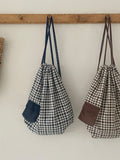 Turoli Pocket Check String Backpack
