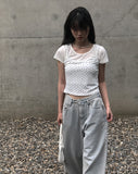 Komi Light Blue Wide Damage Denim Pants