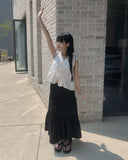 Vito Tiered Long Banding Skirt