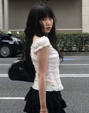 Harin Lace Punching Off Sleeveless Blouse