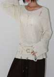 LOOSE BOUCLE DAMAGE KNIT