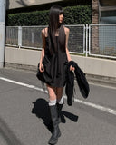Alter Nylon Shirring Layered One Piece