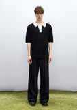 24SS★BUTTER CREAM KNIT HALF SHIRTS