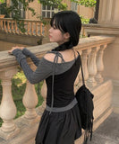 Cesi Slit Bustier T-shirt Set