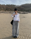 Sarah Washing Grey Wide Pants