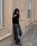 D’lzu One Shoulder Off Ribbon Boucle Knit