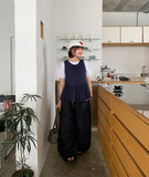 Harmons Track Raw Denim Banding Wide Pants