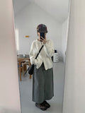 Kiomi slit cotton long skirt