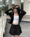 Seat Diagonal Belt Mini Skirt