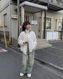 Circle Strap Wide Denim Pants