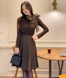 Subiz Satin Tie Ribbon Knit