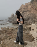 Rolling Cargo Denim Wide Pants