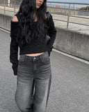 Angie off-shoulder cable knit
