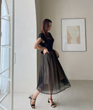 S/S Acid Puff Flare Sha One Piece