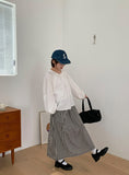 Erin Check Banding Long Skirt
