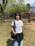 Earmin Star Patch Crop Short Sleeve Tee
